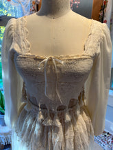 Load image into Gallery viewer, Ready to ship sale one of a kind top with lace skirt (ivory) fitting XS to large