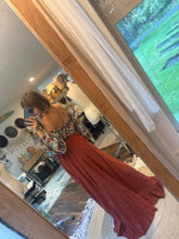 Load image into Gallery viewer, Ready to ship sale floral top and rust skirt