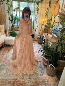 Adorable ready to ship nude blush  Poetry chiffon reclamation dress