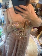 Load image into Gallery viewer, Pearl poetry dress with embroidery embellishments ready to ship sale one of a kind