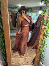 Load image into Gallery viewer, Two piece rust lace ready to ship (sheer) dress