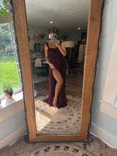 Load image into Gallery viewer, Ready to ship Always and Forever burgundy matte satin dress