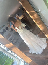 Load image into Gallery viewer, Ready to ship two top one skirt - velvet corset with lace you glow girl set ivory dress