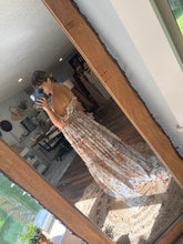 Load image into Gallery viewer, Sale Ready to ship you glow girl sleeveless in crinkle fabric large golden print