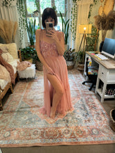 Load image into Gallery viewer, Ready to ship two dress deal  brown lace bloom where you are robe dress, hey babe dress pink random stuff sale