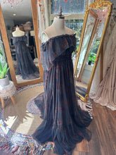 Load image into Gallery viewer, Show off those shoulders blue floral ready to ship dress sale