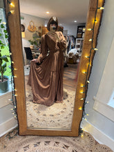 Load image into Gallery viewer, Daydream in deep brown crinkly cotton dress small-xl ready to ship (reversible)