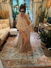 Load image into Gallery viewer, Preorder allow 6-8 weeks crinkle beige ivory floral ruffle me open reclamation dress