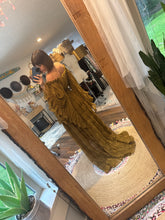 Load image into Gallery viewer, Sale Ready to ship mustard chiffon ruffle harmony dress fits sm-xl retired color