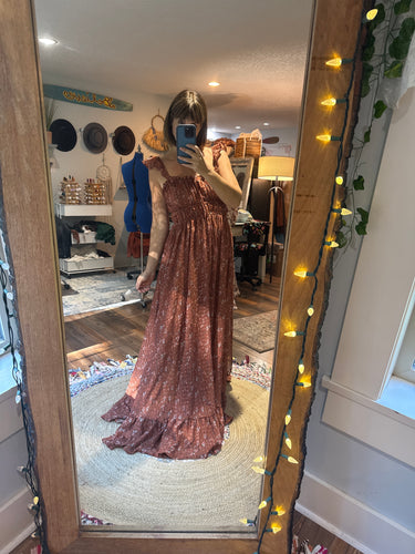 Sale always and forever brown  floral dress