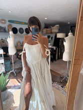 Load image into Gallery viewer, Sample sale The Revival Dress in ivory linen fabric ready to ship sm-large adjustable one size