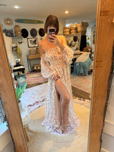 Load image into Gallery viewer, Ready to ship SALE new small ivory floral chiffon print you glow girl dress fits xs to xl