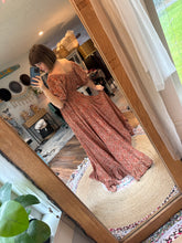 Load image into Gallery viewer, Two dress deal prairie hearts (reversible)hand dye cotton print and always and forever green blue dress spring sale