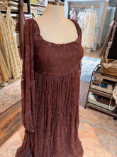 Load image into Gallery viewer, Ready to ship hand dyed plum brown lace oh lover dress plus size 2-3 x