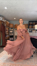 Load image into Gallery viewer, Poetry dress in crinkle rose brown slight sheer