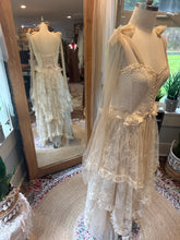 Load image into Gallery viewer, One of a kind delicate lace sample two piece dress (corset with layers)