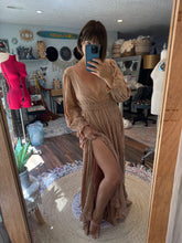 Load image into Gallery viewer, The last of these Daydream dress in tan beige gauze fits small to xl sale ready to ship