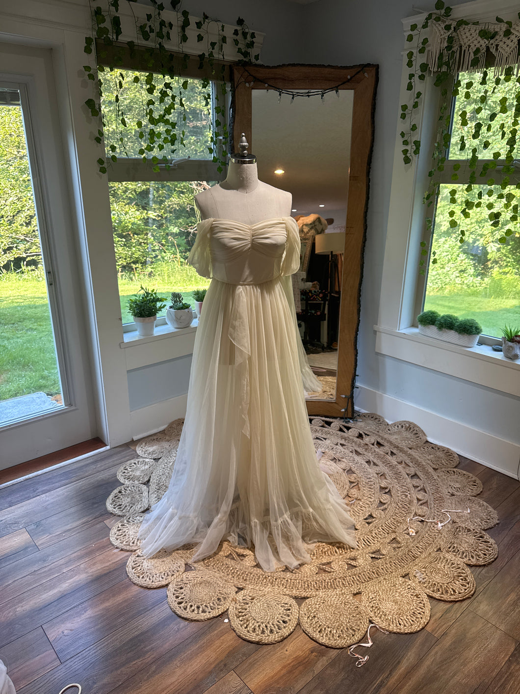 Ready to ship ivory lovebird dress