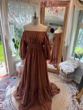 Load image into Gallery viewer, Ready to ship sale ruffle me right up chocolate brown cotton dress