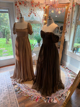 Load image into Gallery viewer, FLASH SALE two dress deal oh lover linen cotton tan brown and love bird dress hand dye ready to ship