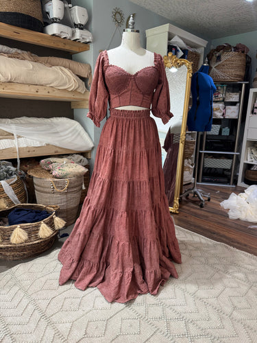 (Rose brown) preorder allow 2-3 week one of a kind two piece hand dyed