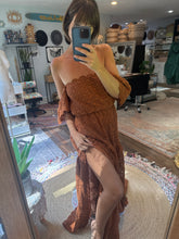 Load image into Gallery viewer, Ready to ship so Sara small to xl rusty brown two piece dress (roomier version)