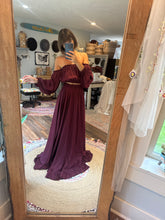 Load image into Gallery viewer, Ready to ship you glow girl two piece burgundy soft matte satin dress