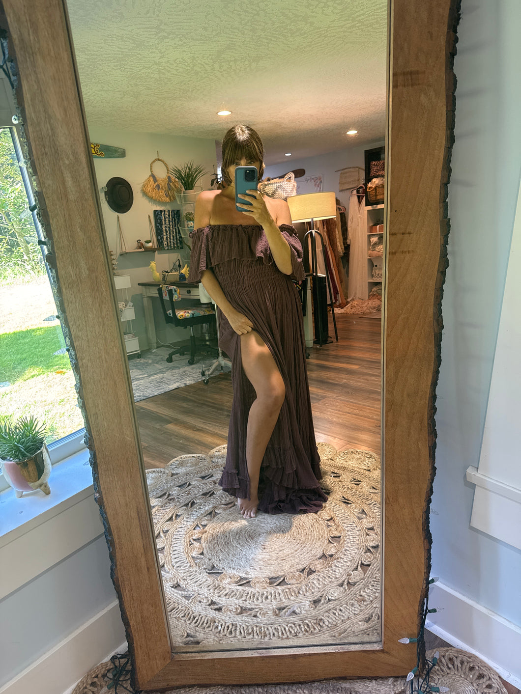 Show off those shoulder hand dyed ready to ship dress