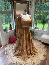 Load image into Gallery viewer, Preorder one of a kind  mustard two piece corset dress hand dyed