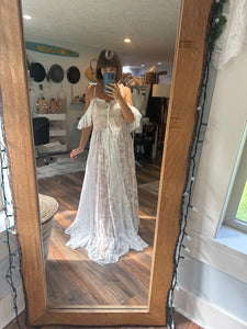 End of summer sale Ready to ship lace poetry dress lined in nude