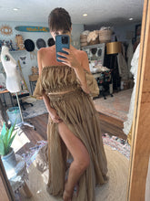 Load image into Gallery viewer, Ready to ship sale mystical wonders chiffon two piece dress tan brown