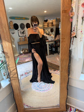 Load image into Gallery viewer, Ready to ship sale black matte satin youbglow girl two piece dress