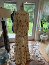 Load image into Gallery viewer, Ruffle me open with cuff elastic sleeves ready to ship embroidery fabric sheer dress