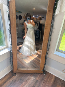 Amazing sale Ready to ship one of a kind dress vintage lace (soft green)hand dyed with tulle (lined) on sale