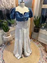 Load image into Gallery viewer, (Two dress deal ) Ready to ship soul mate skirt and denim top with Daydream dress in beige gauze fits small to xl