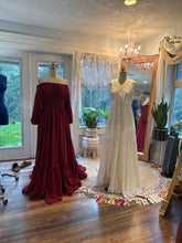 Load image into Gallery viewer, Two dress deal wine ruffle me right up and off white obsess dress sleeveless