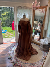 Load image into Gallery viewer, Ready to ship sale ruffle me right up chocolate brown cotton dress