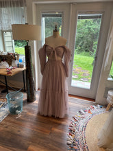 Load image into Gallery viewer, Ready to ship bring it two piece with soft tulle overlay hand dyed dress light lavender mauve