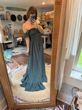 Load image into Gallery viewer, Two dress deal prairie hearts (reversible)hand dye cotton print and always and forever green blue dress spring sale