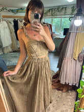 Load image into Gallery viewer, SALE - brown We Belong (2 piece) color wash bustier two piece dress ready to ship