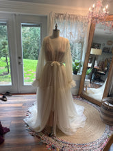 Load image into Gallery viewer, Ivory tulle robe comes with slip dress ready to ship sale