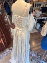 Load image into Gallery viewer, Ready to ship amazing bundle. Show off those shoulders hand dye dress, off white show off top, so Sara beige top, poetry lace corset top and soul mate skirt deal