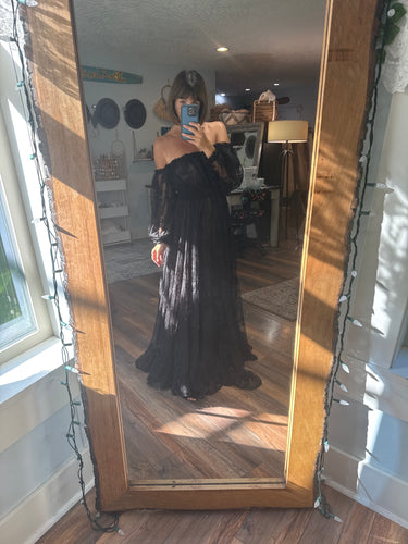 Preorder allow 6-8 week you glow girl black sheer lace dress