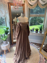 Load image into Gallery viewer, Sale ready to ship tan brown linen cotton oh lover dress