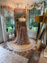 Load image into Gallery viewer, Ready to ship sample sale low waisted corset gown in hand dyed Mauve