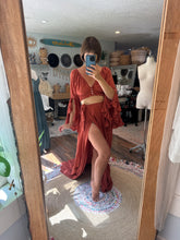 Load image into Gallery viewer, Three tops and a skirt dreams two piece rust linen cotton flash sale ready to ship