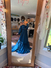 Load image into Gallery viewer, Ready to ship two dress deal teal satin nothing quite two piece Hey Babe two piece floral lace with ruffle antique white