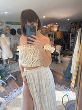 Load image into Gallery viewer, Spring sale one of a kind lace /velvet ivory  two piece ready to ship