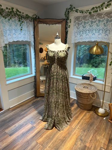 Preorder fully lined hand dye lace always and forever dress green