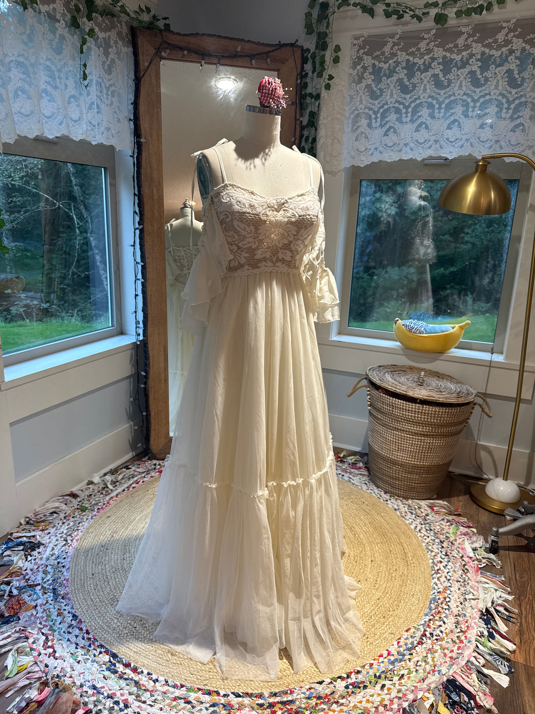 Sale - Custom dress with vintage lace